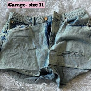 Light wash denim jean shorts from GARAGE(size 11 adult)